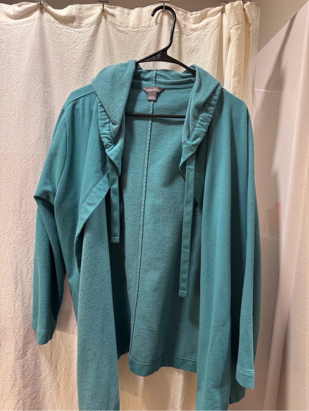 Eddie Bauer Teal Hooded Teddy Fleece Jacket